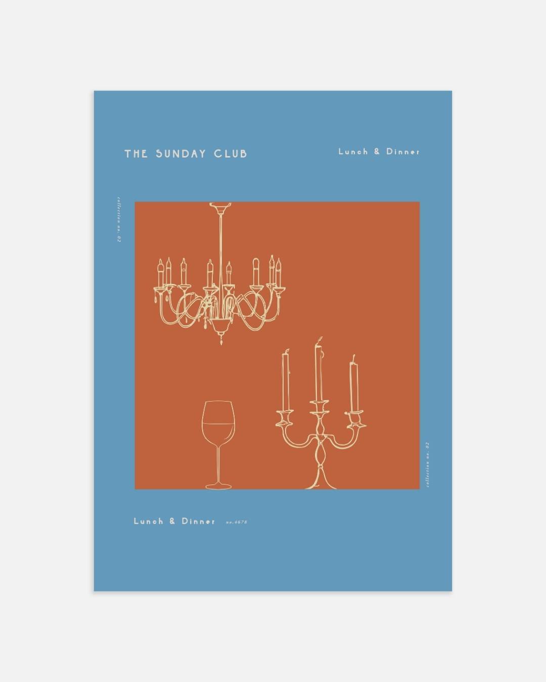 The Sunday Club kroonluchter blue Poster