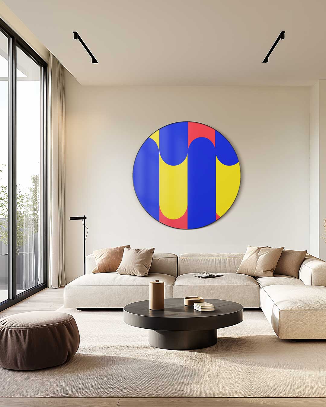 Kleurrijke Wandcirkel Met Speels Design Muurcirkel
