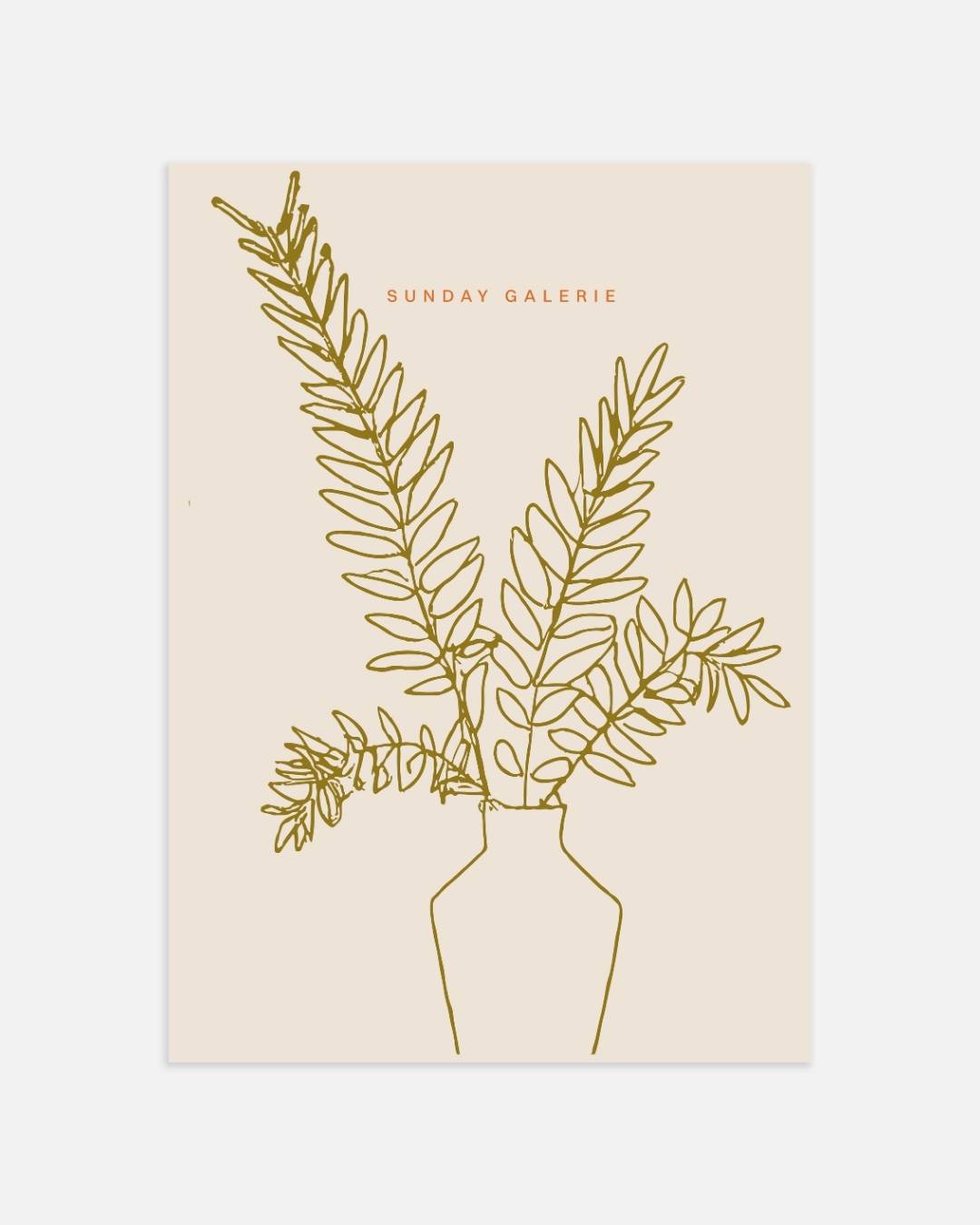 Minimalistische bladeren schets Poster