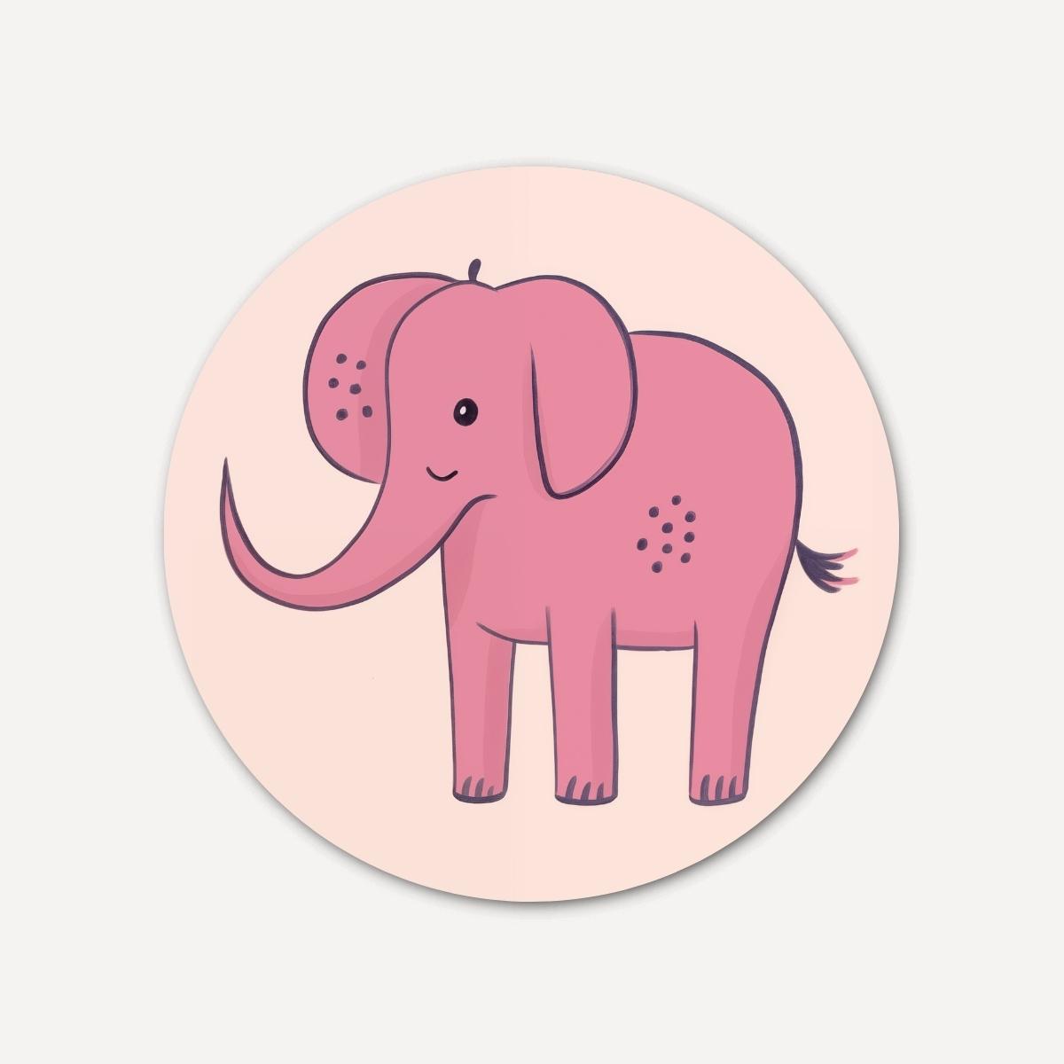 Vrolijke olifant muurcirkel-WallArtistic