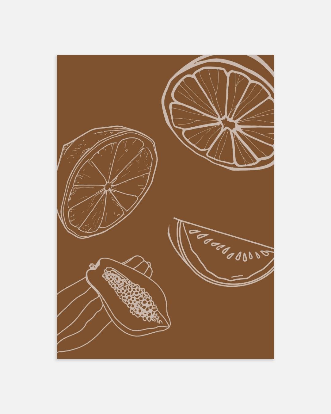 Tropical fruits Poster