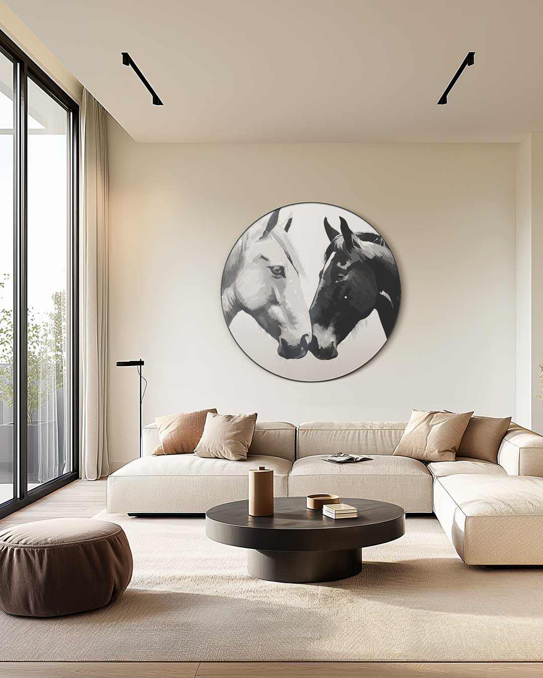 Elegante Paarden Vriendschap Muurcirkel