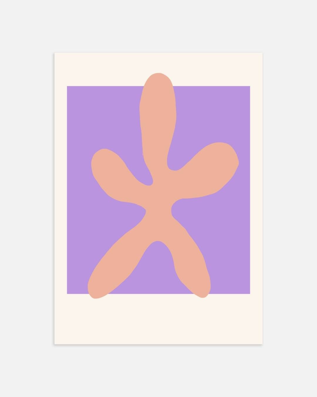 Perzikroze abstracte vorm Poster