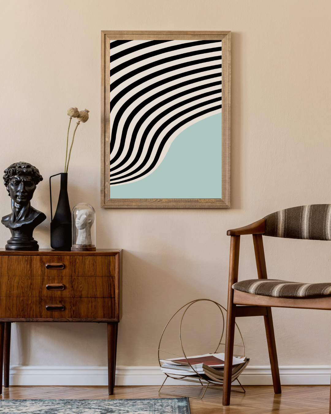 Bauhaus blauw zebra Poster