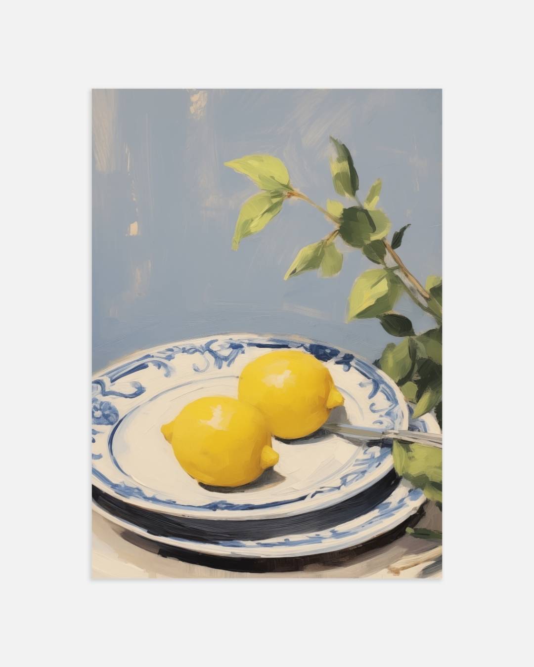 Citroenen op bord Poster