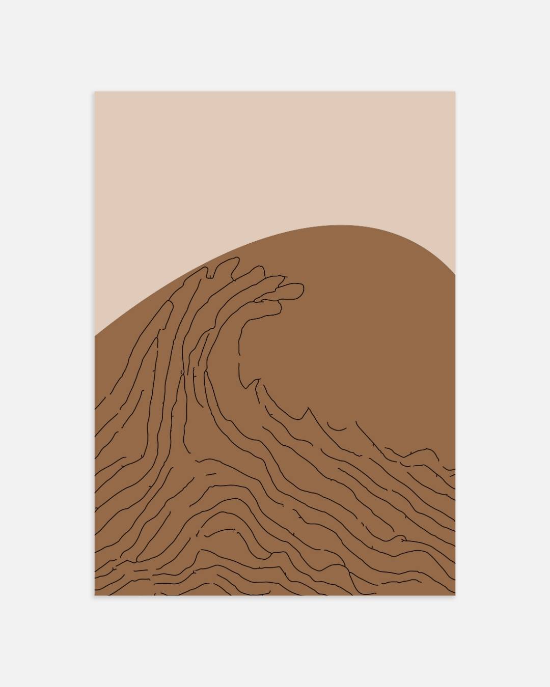 Abstracte bruine golf poster