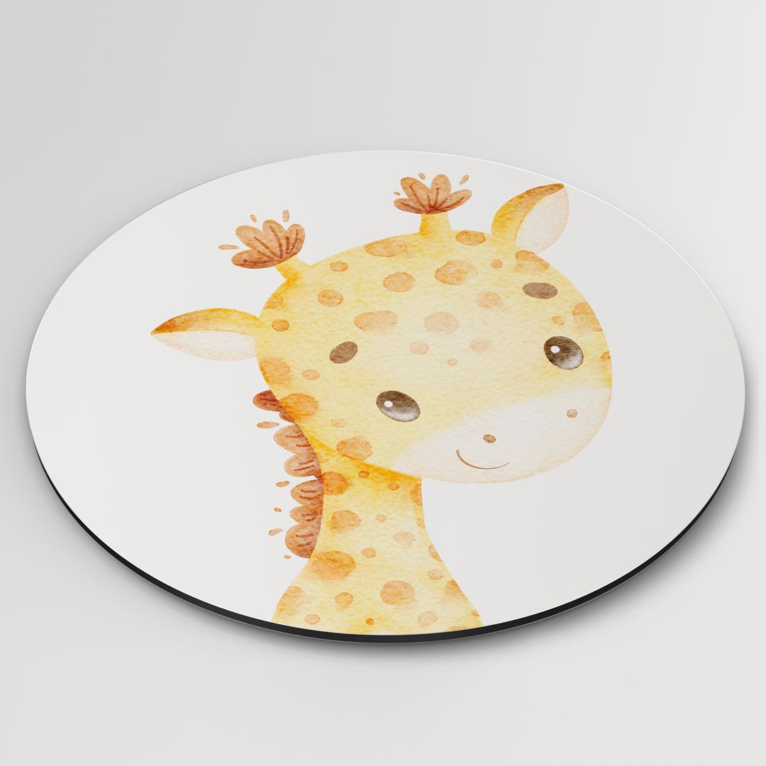 Lieve Giraffe Muurcirkel-WallArtistic