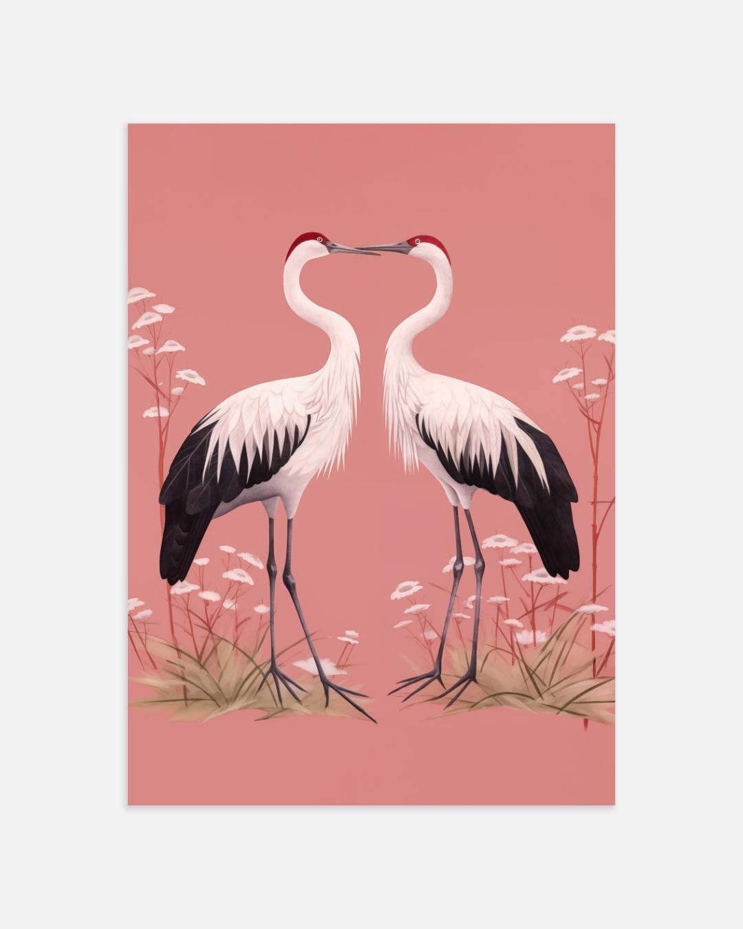 Twee Kranen in Harmonie Poster