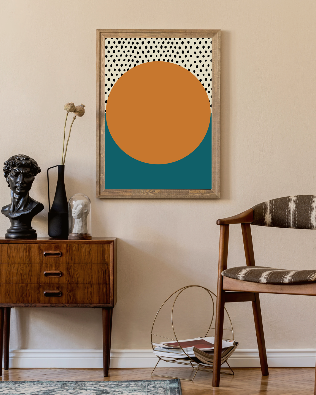 Bauhaus oranje cirkel Poster
