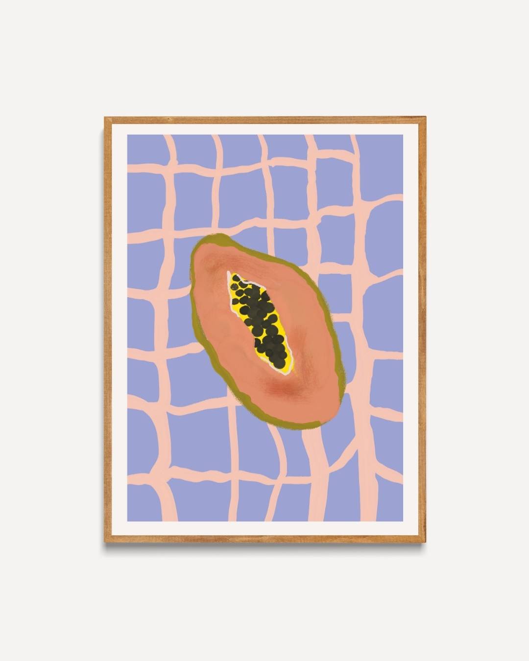 Papaja op raster Poster
