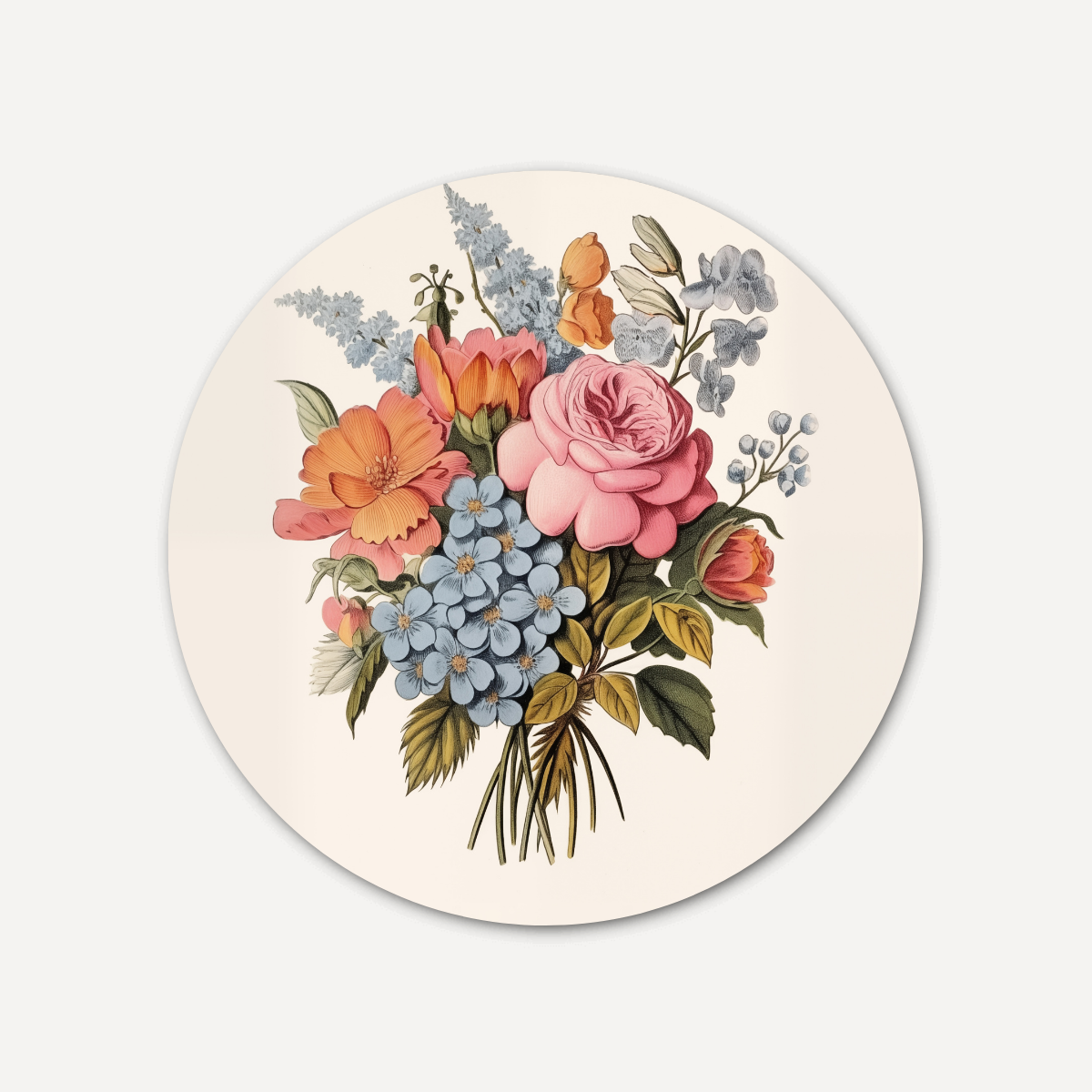 Kleurrijk Bloemenboeket - Muurcirkel-WallArtistic