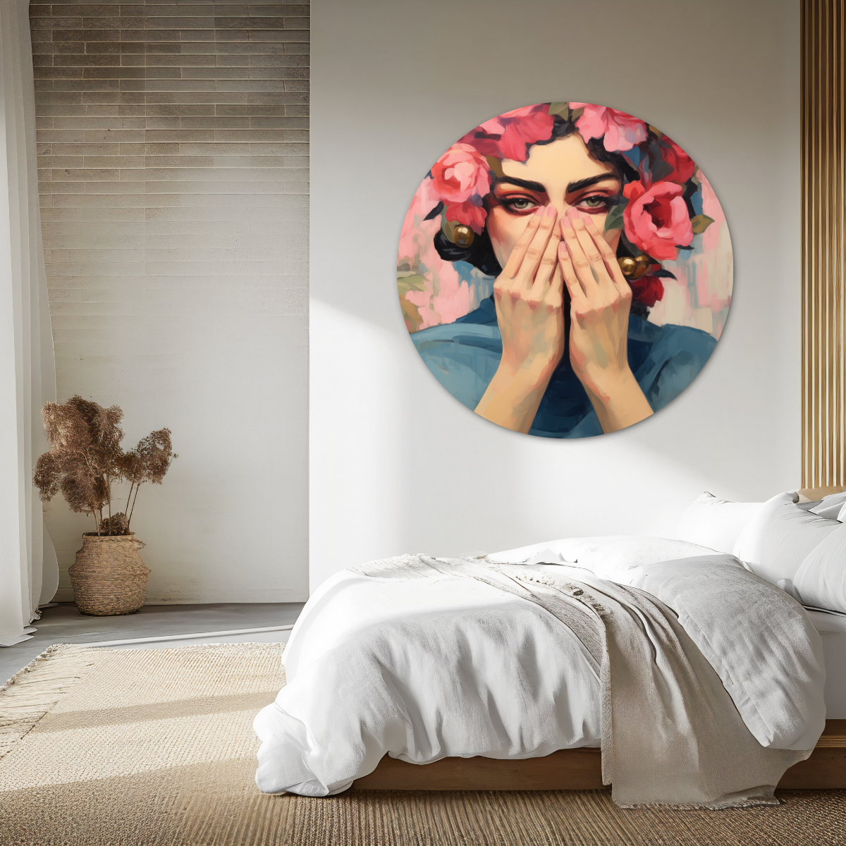 Bloemrijke Schoonheid - Artistieke Muurcirkel-WallArtistic