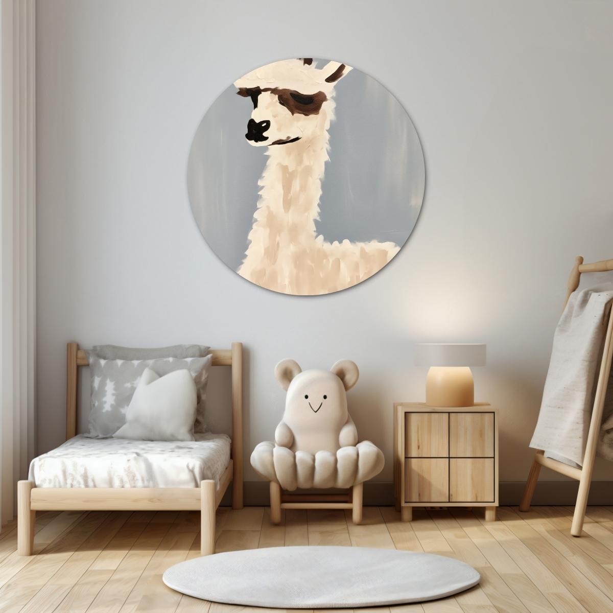 Lama muurcirkel-WallArtistic