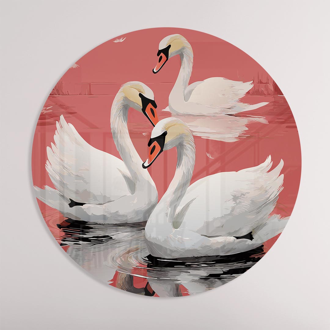 Elegante Zwanen Muurcirkel