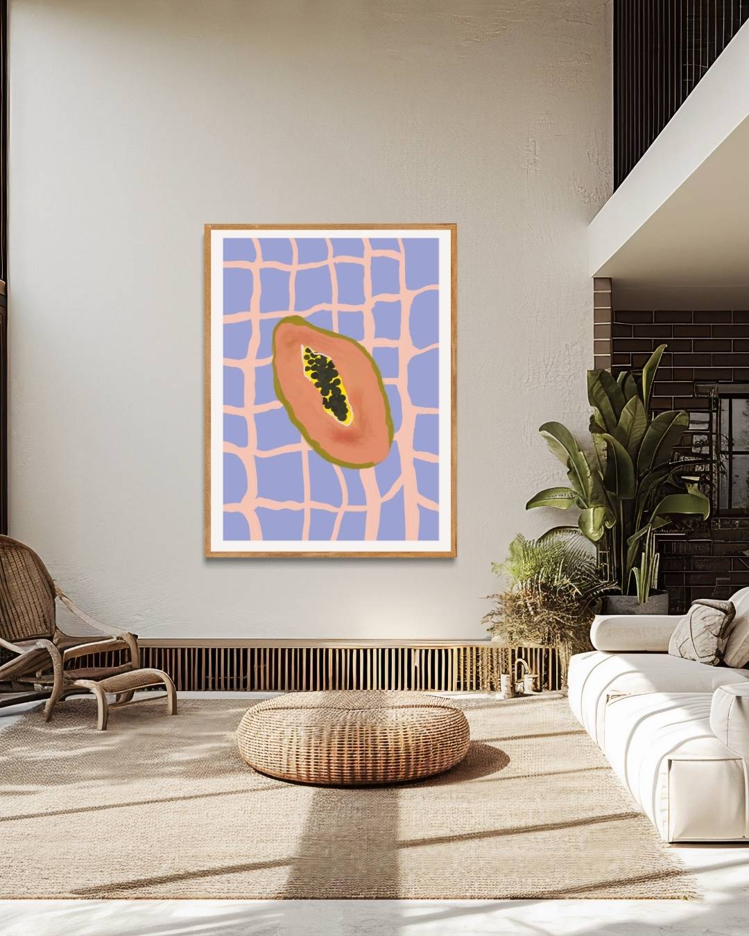 Papaja op raster Poster