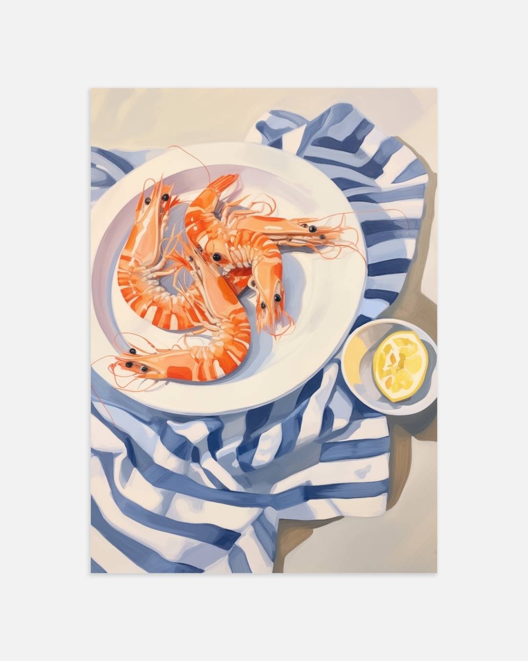 Garnalen en citroen Poster