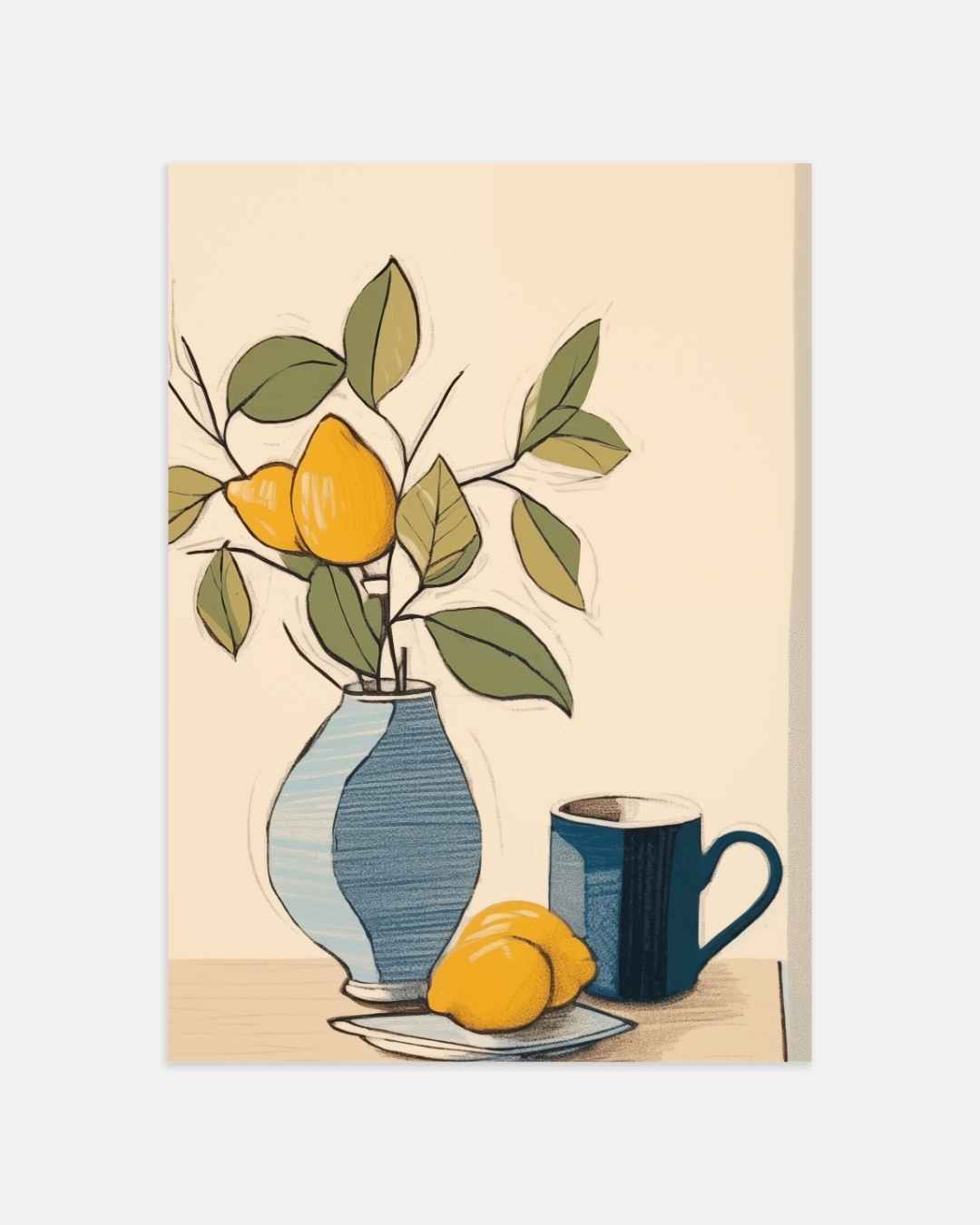 Stilleven met Citroenen en Koffiemok