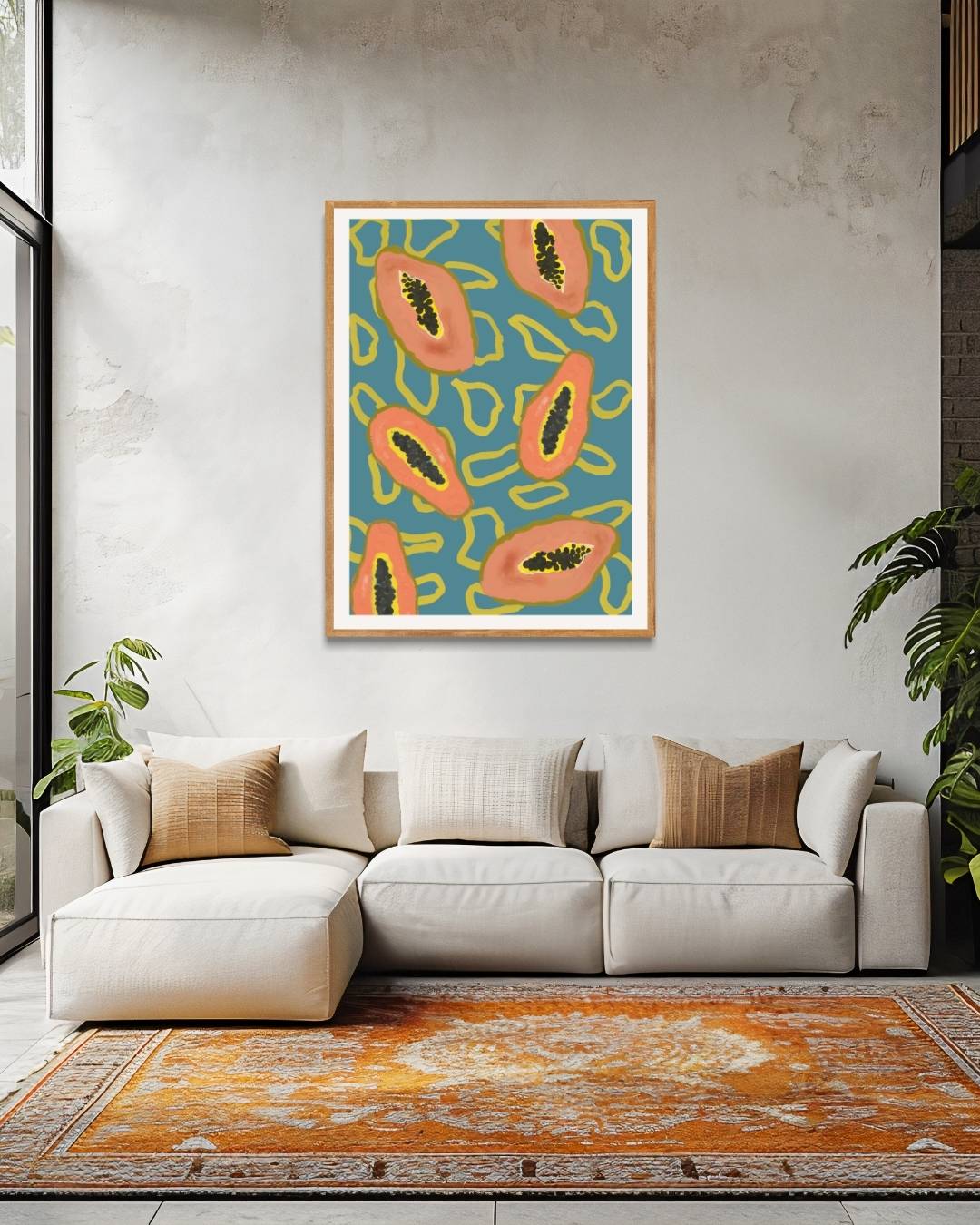 Papaja patroon Poster