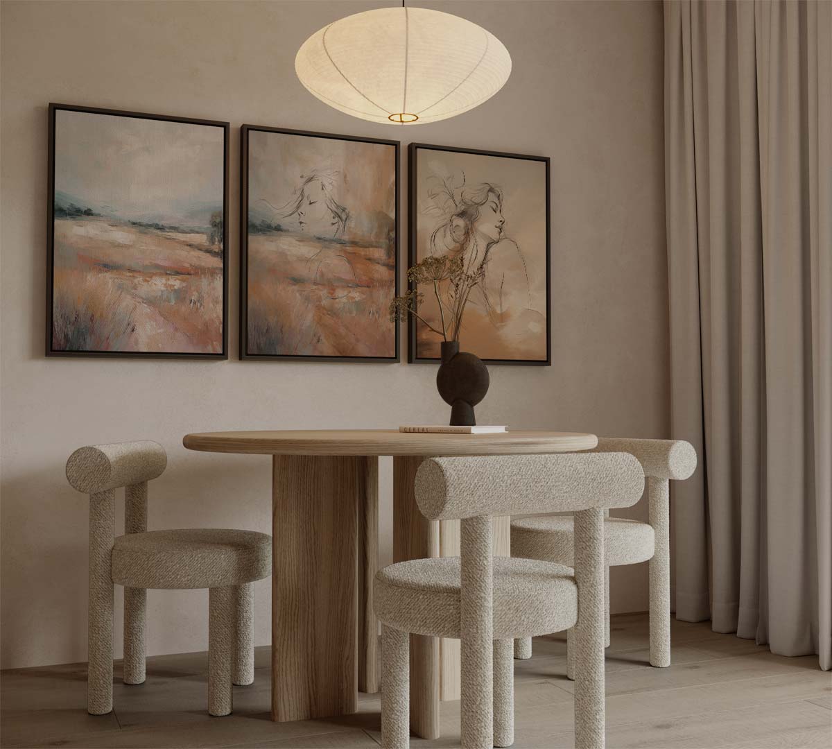 Veldportretten in terracotta Kunstwerk-canvas-dibond-plexiglas-wanddecoratie-WallArtistic