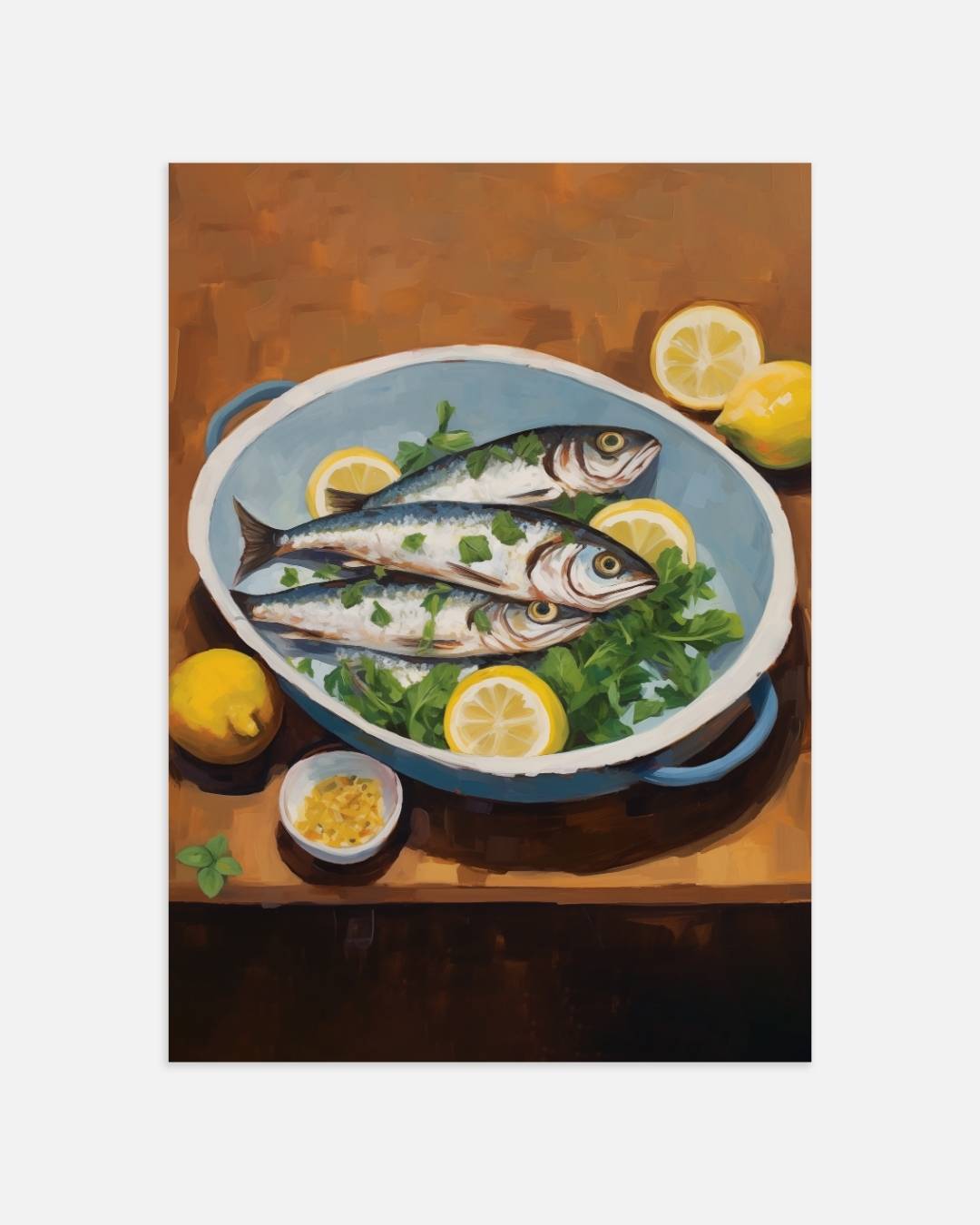 Vis en citroenen Poster