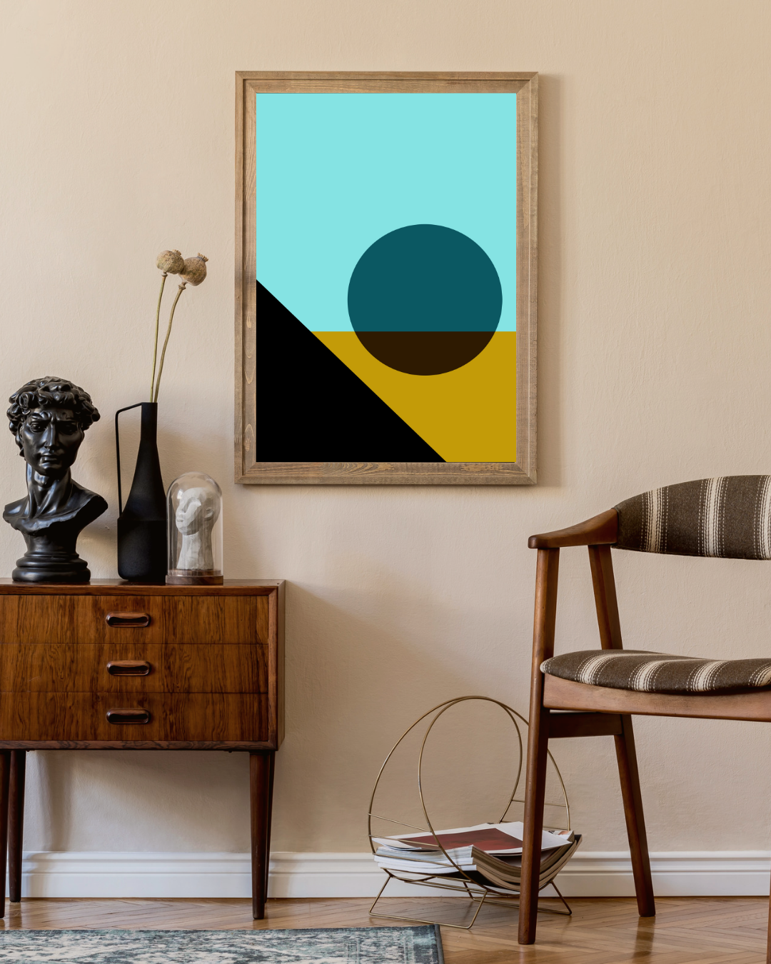 Bauhaus abstract blauw Poster