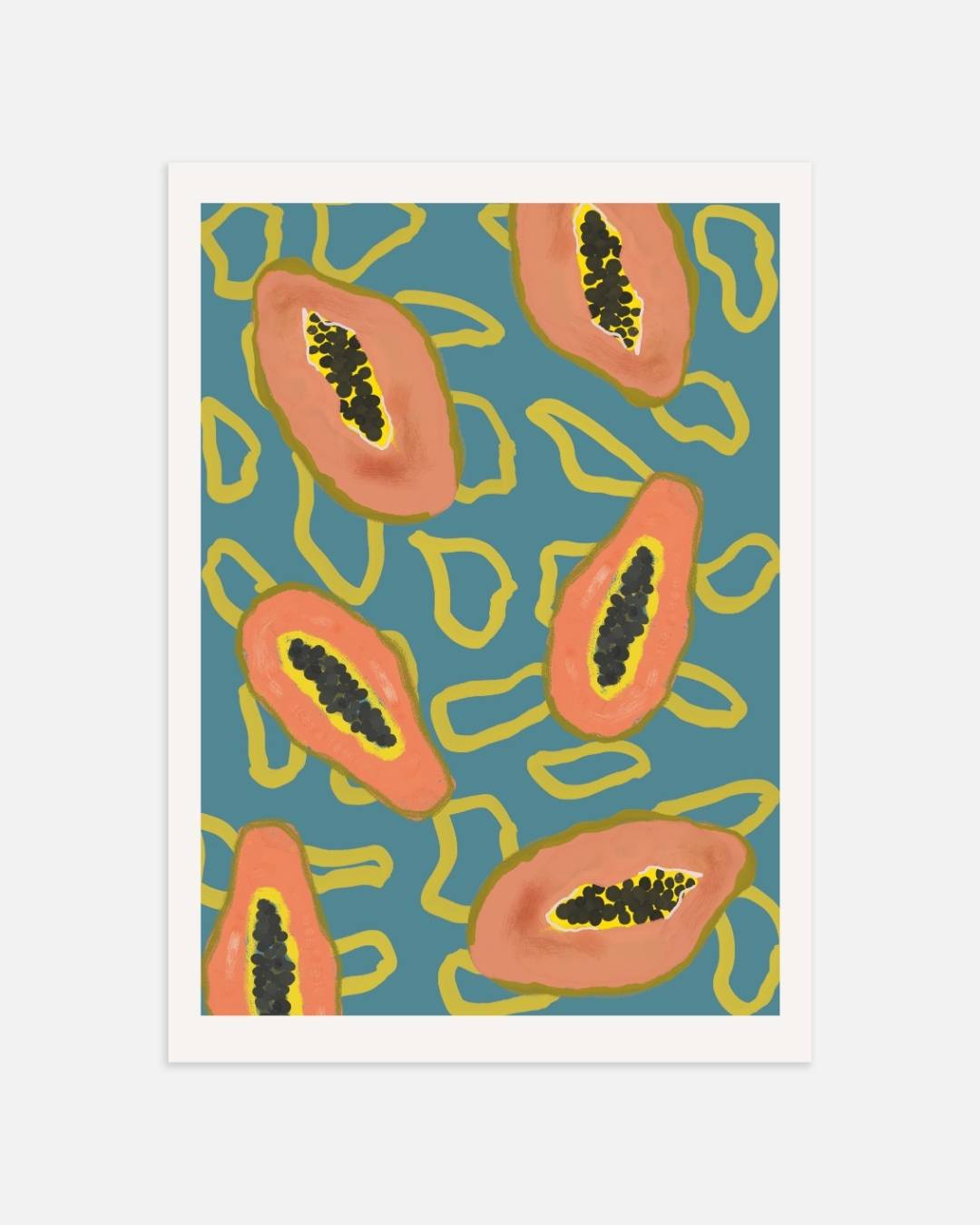 Papaja patroon Poster