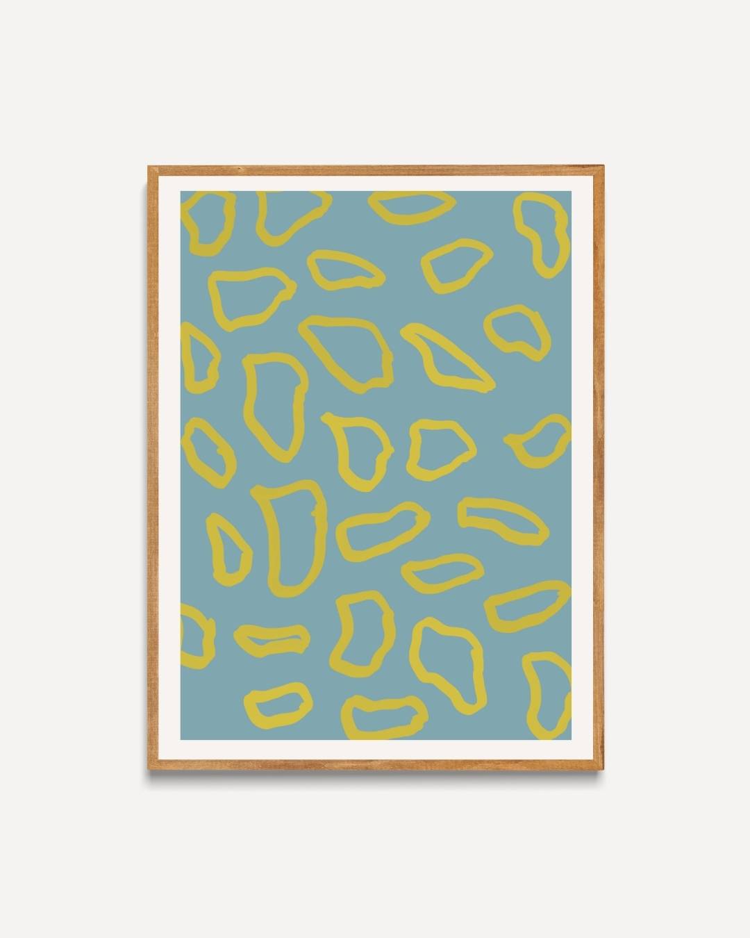 Abstract patroon blauw Poster
