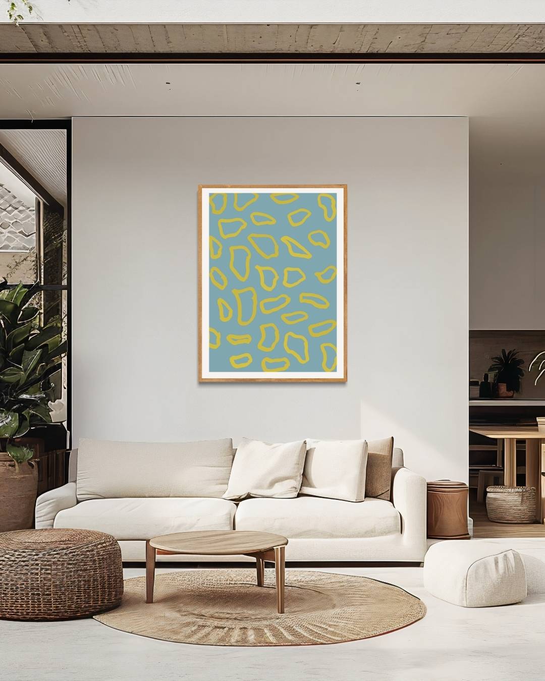 Abstract patroon blauw Poster