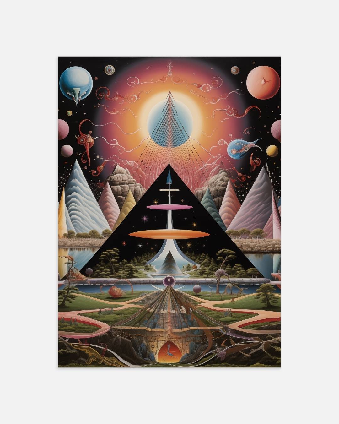 Surrealistisch landschap Poster