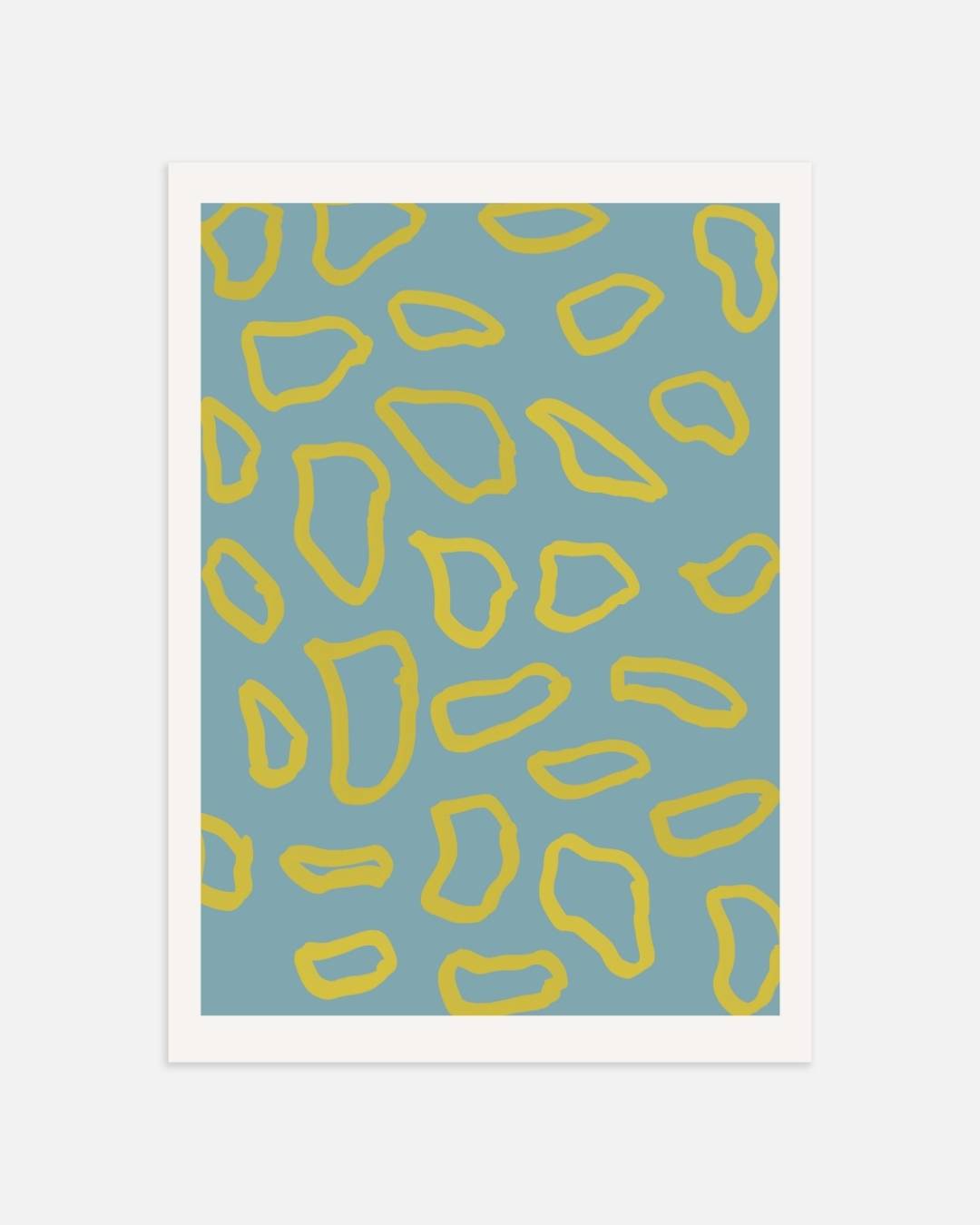 Abstract patroon blauw Poster