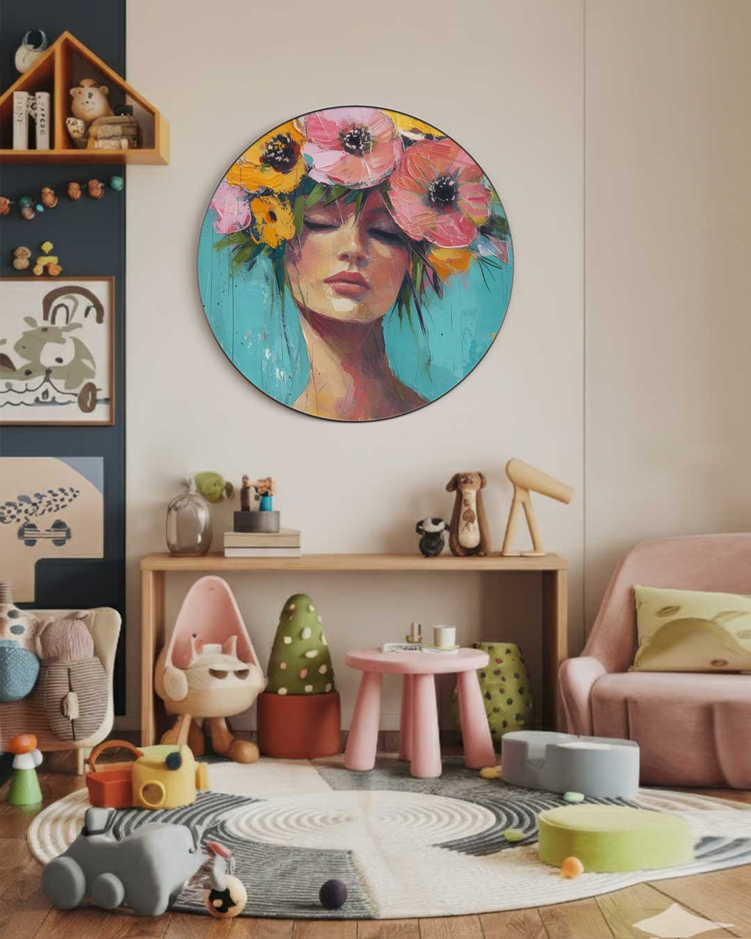 Bloemenhoofd Dromer Muurcirkel