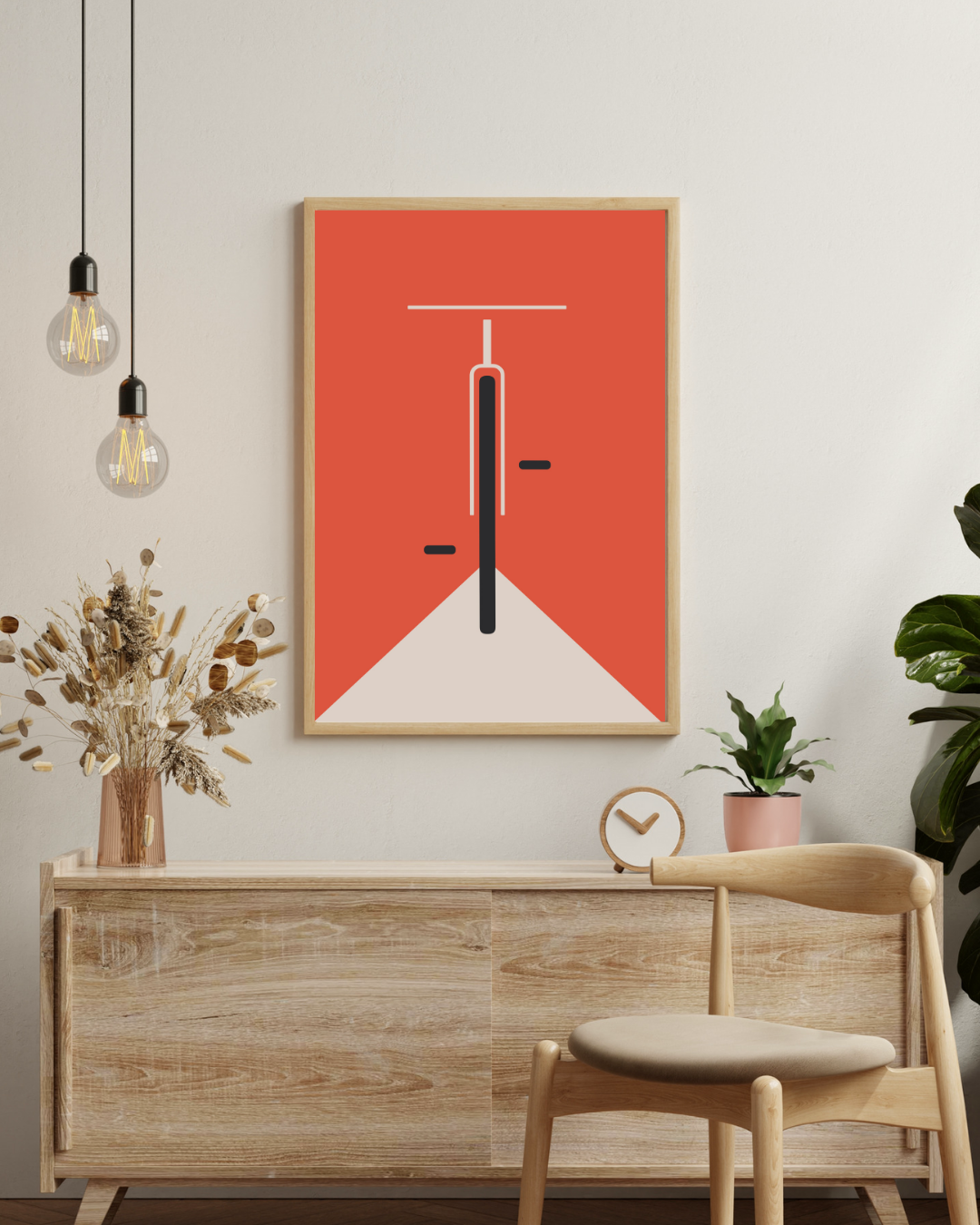 Bauhaus rode fiets Poster