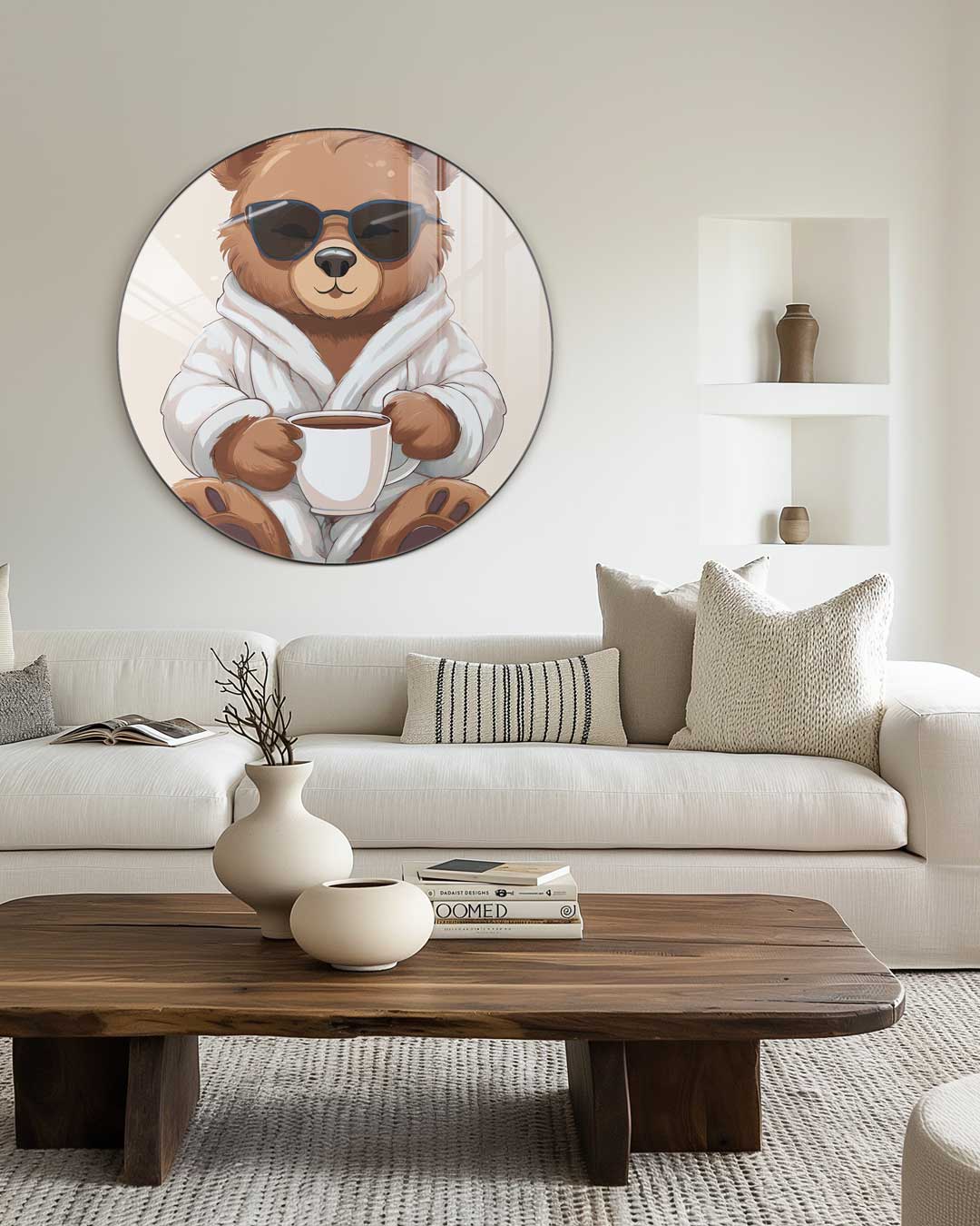 Relaxte Beer Muurcirkel-WallArtistic