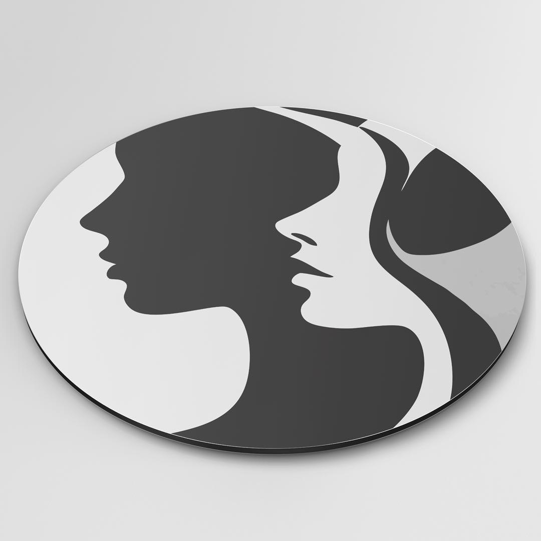 Elegante Vrouwen Silhouet Muurcirkel
