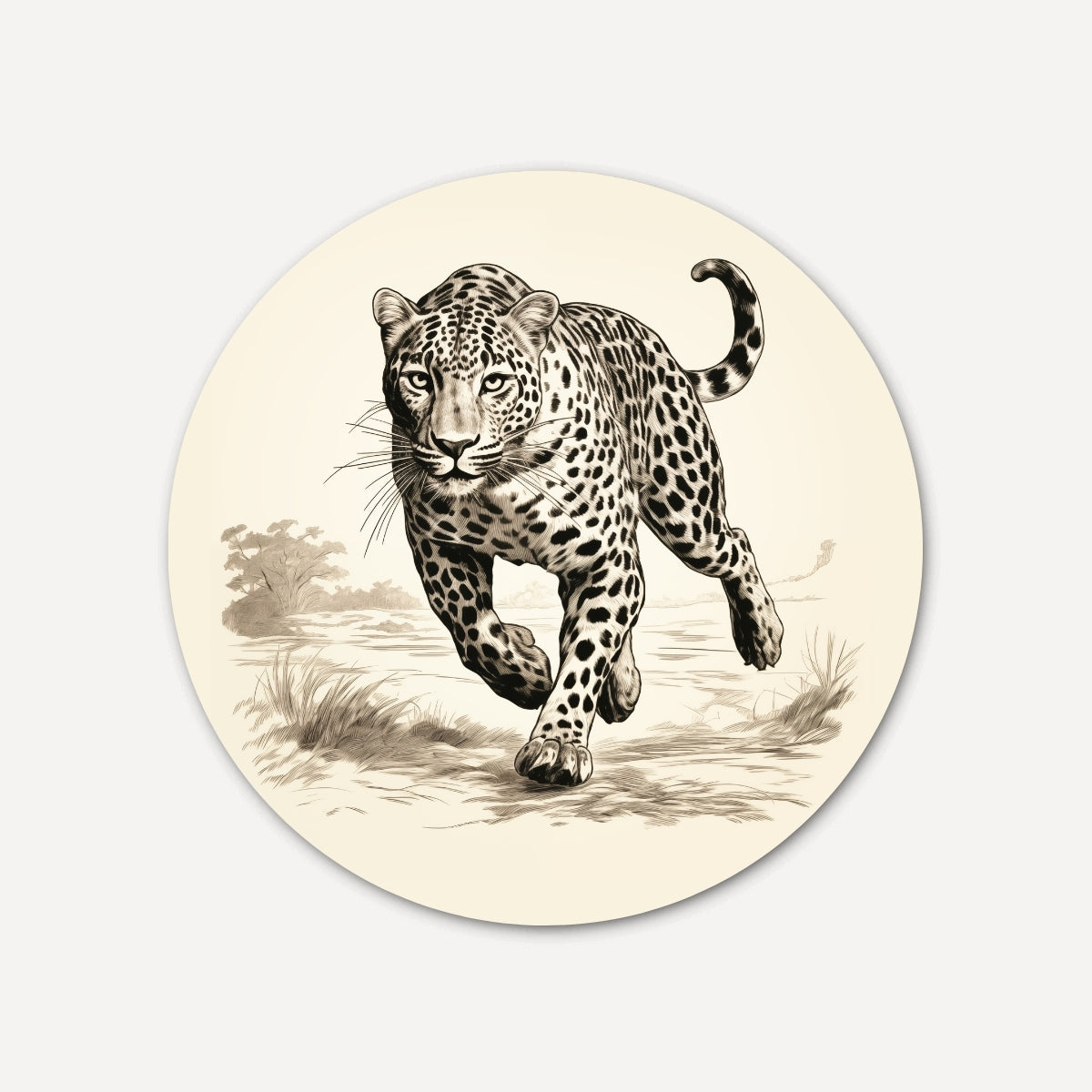 Sierlijke Jachtluipaard Muurcirkel-WallArtistic