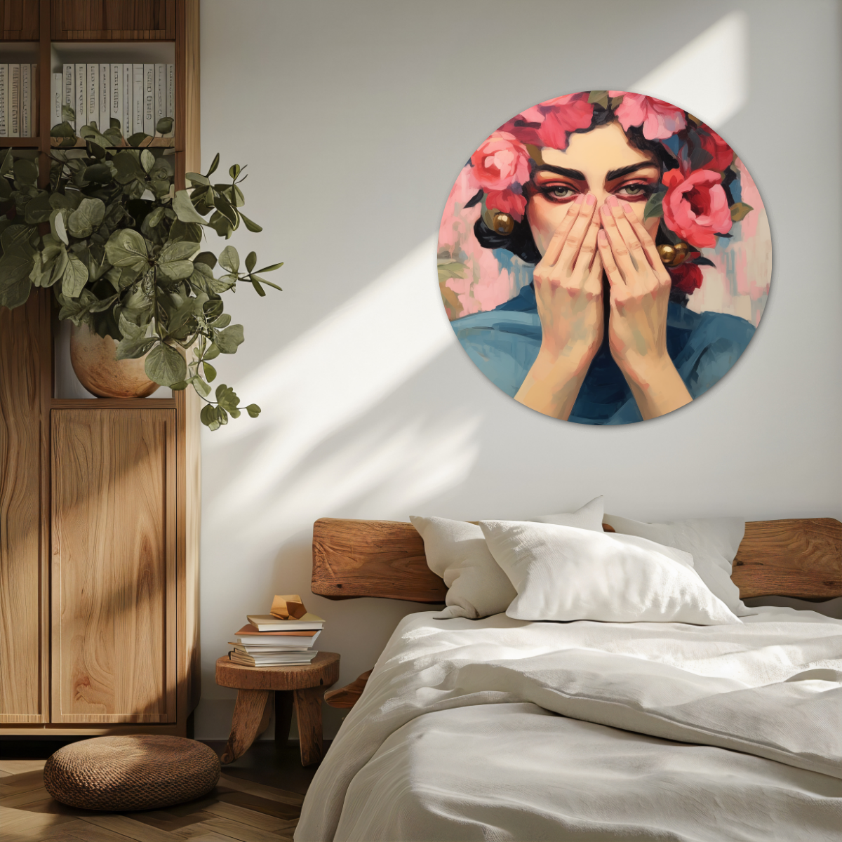 Bloemrijke Schoonheid - Artistieke Muurcirkel-WallArtistic