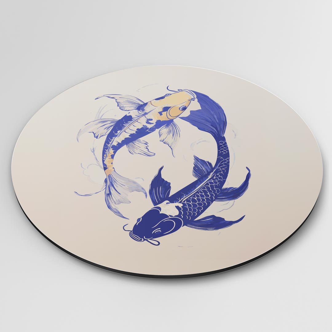 Koi Vissen Yin Yang Muurcirkel