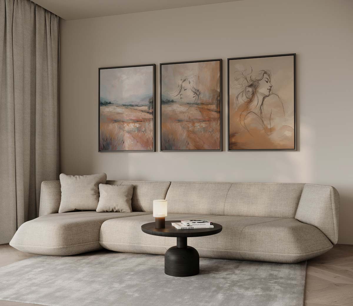 Veldportretten in terracotta Kunstwerk-canvas-dibond-plexiglas-wanddecoratie-WallArtistic