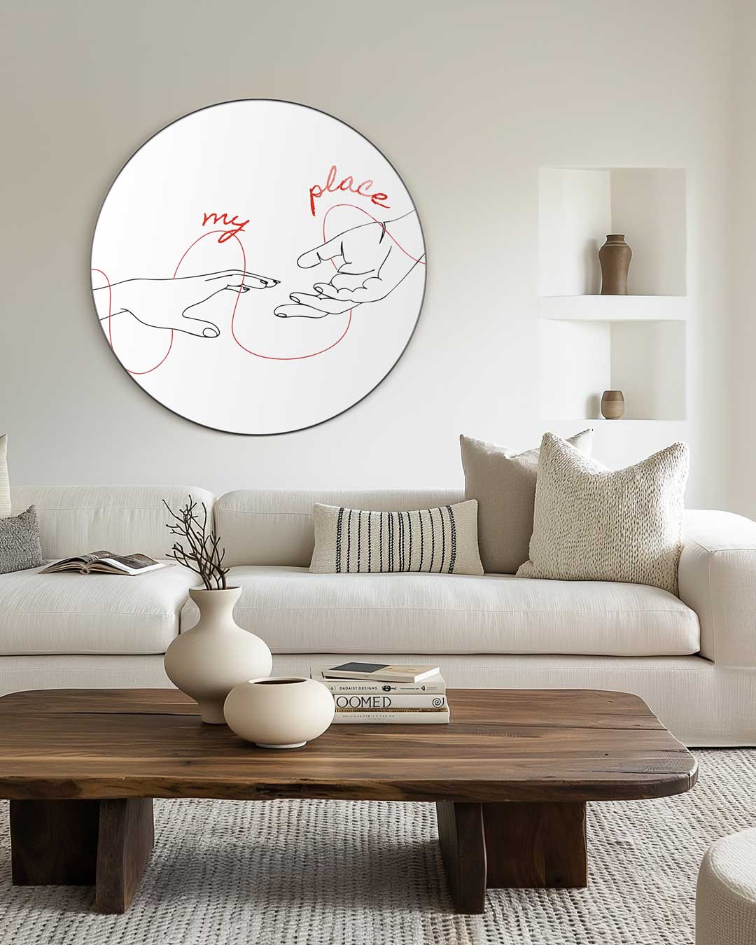 Verbonden Handen Muurcirkel-WallArtistic
