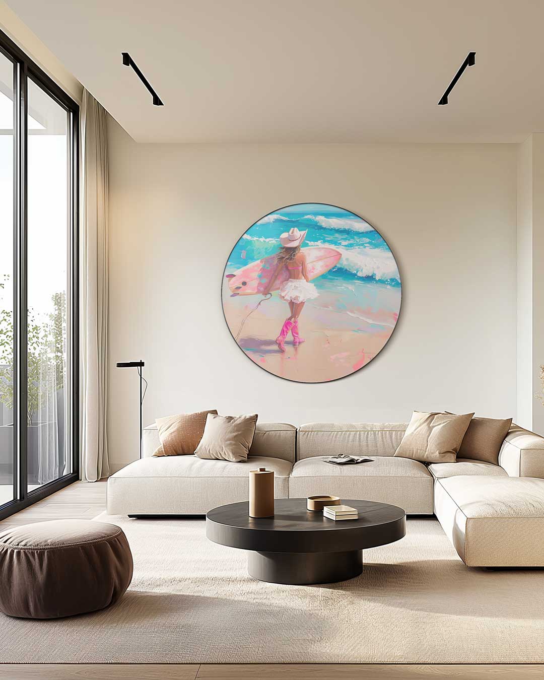 Cowgirl Surf Vibes Muurcirkel