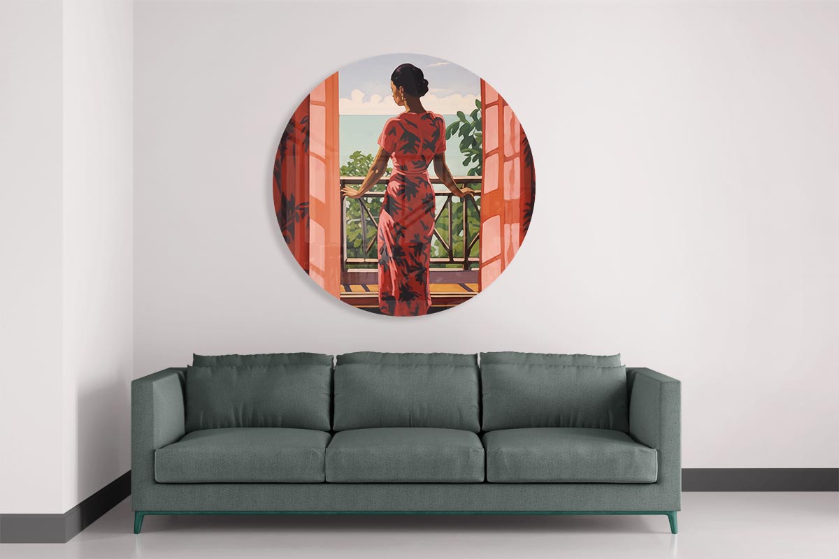 Vrouwelijke Elegantie Muurcirkel-WallArtistic