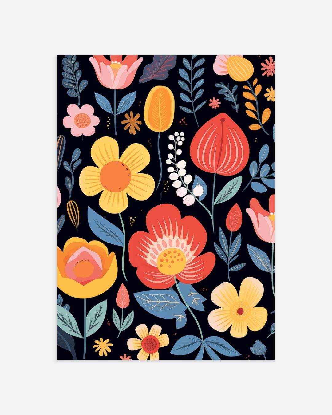 Vrolijke bloemenweelde Poster