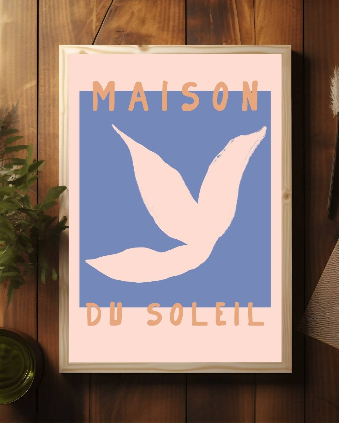 Maison du soleil licht blauw Poster
