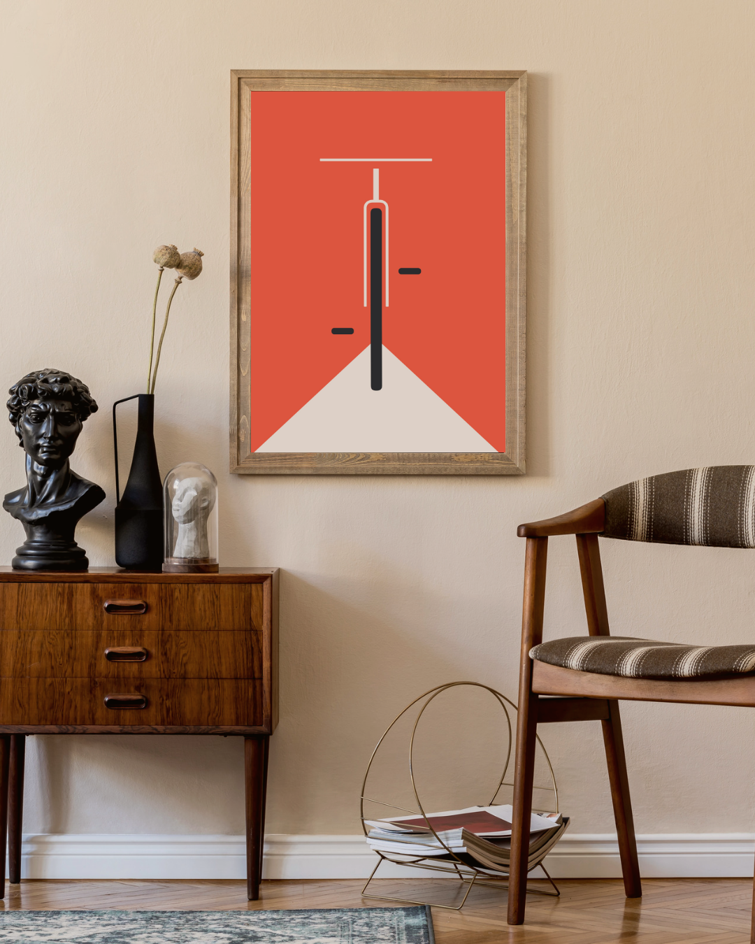 Bauhaus rode fiets Poster