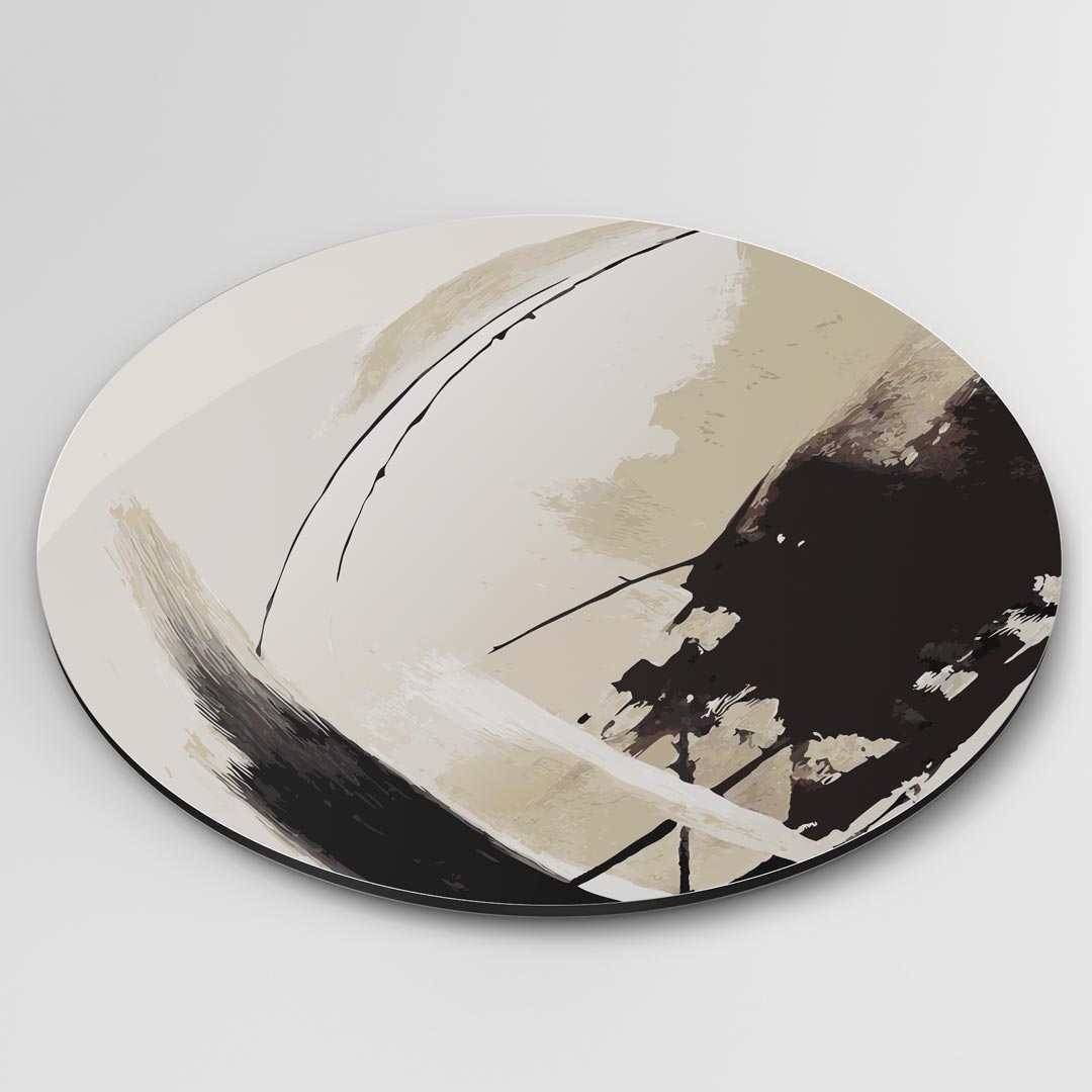 Abstracte Muurcirkel Beige