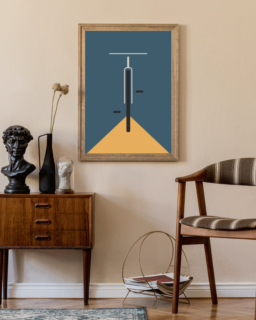 Bauhaus blauw fiets Poster