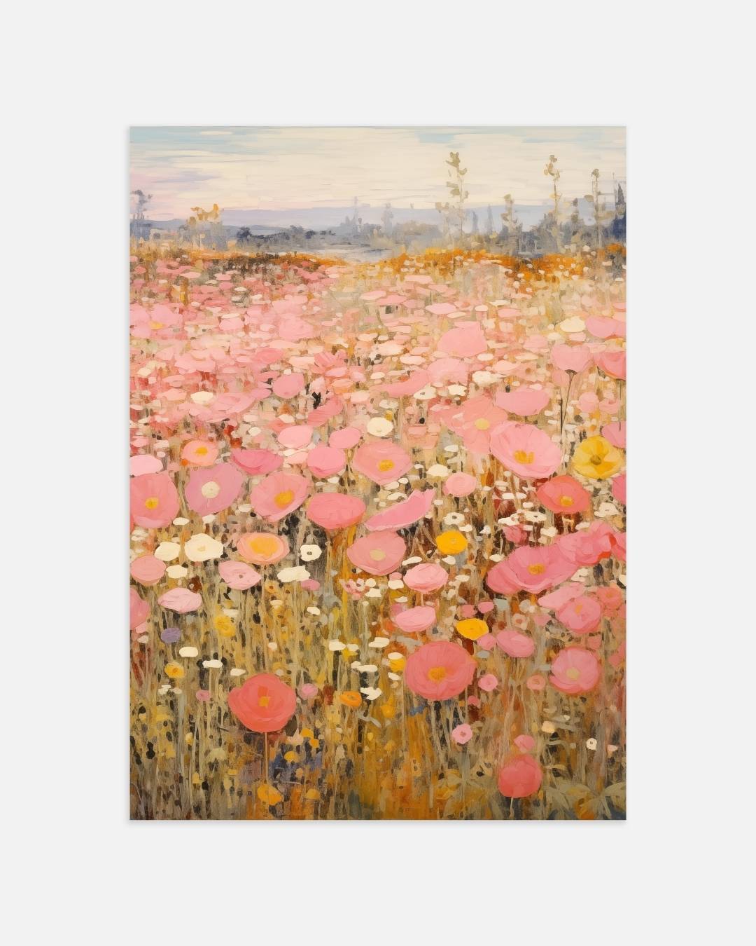 Bloemenveld in zachte tinten Poster