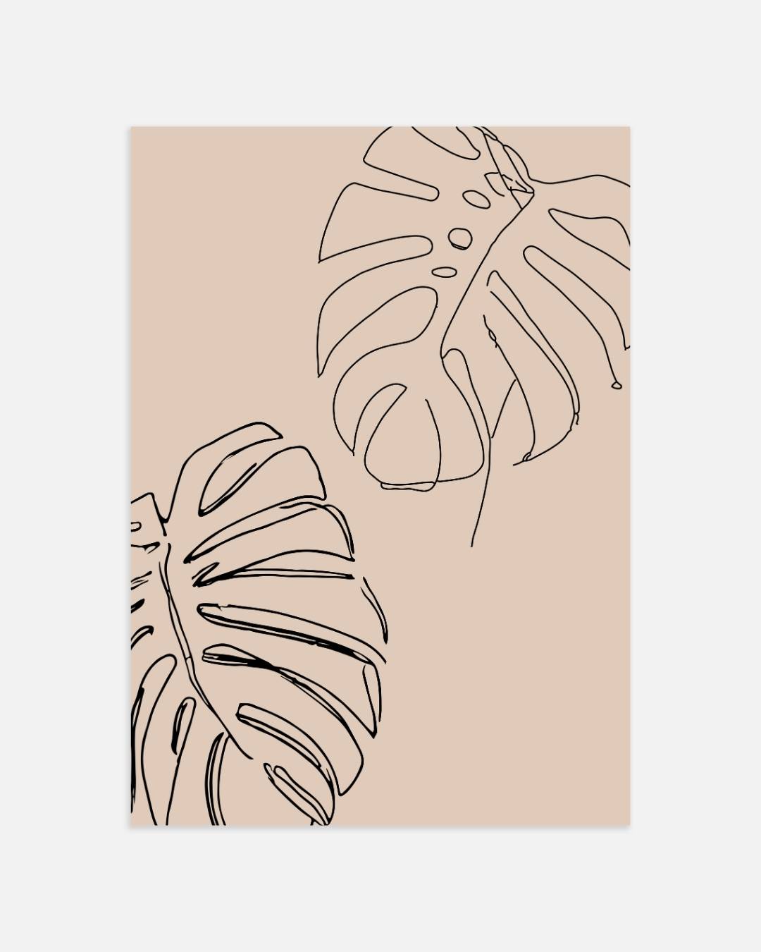 Monstera blad duo Poster