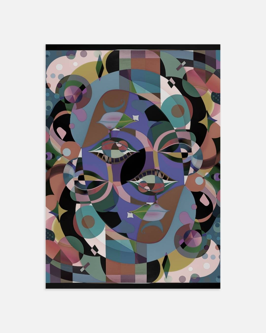 Abstract gezicht in kleurrijke vormen Poster