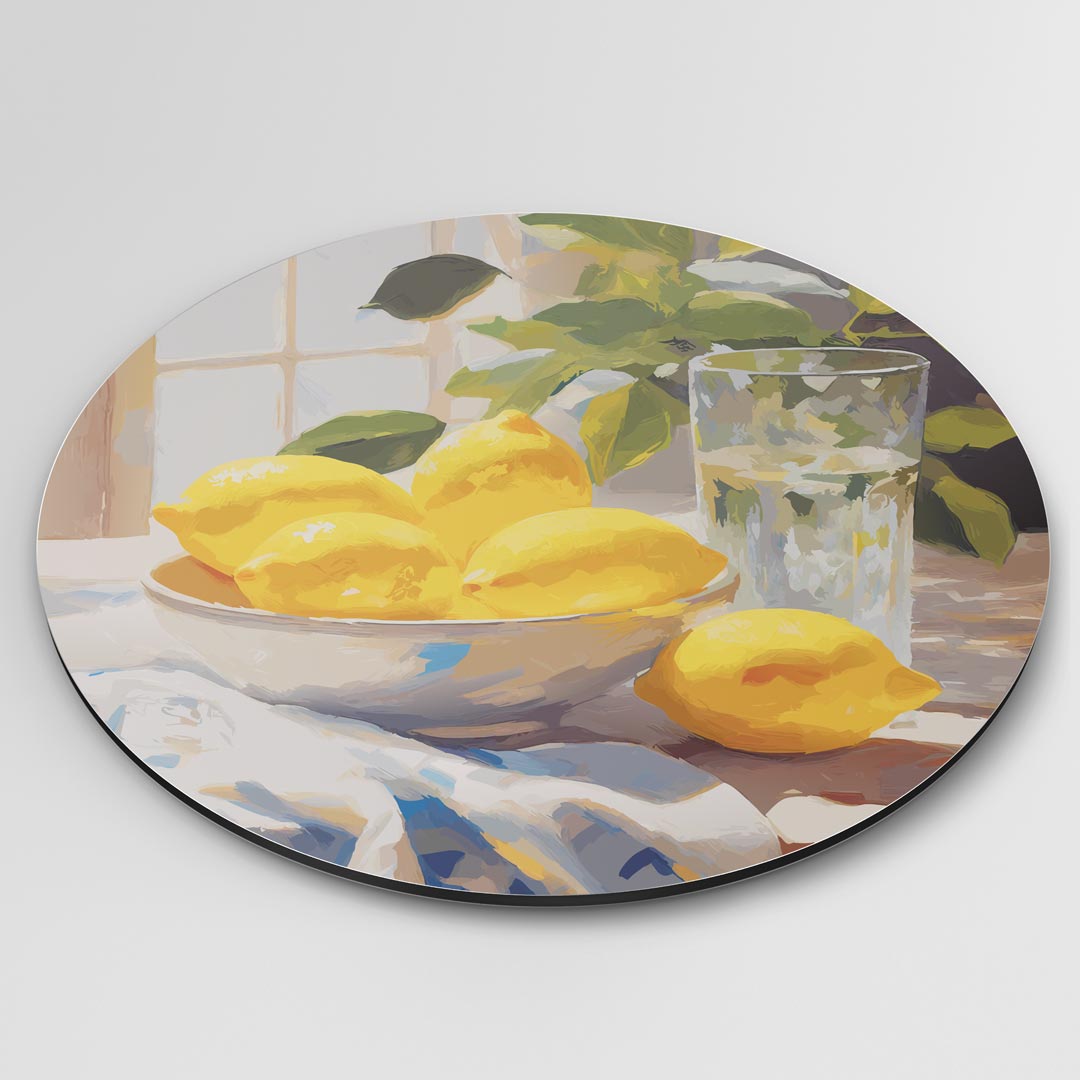 Zonnige Citrus Muurcirkel-WallArtistic